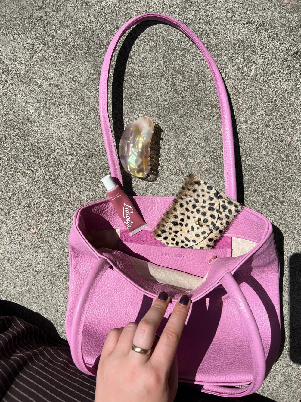 PRIMECUT: TOMATO LEATHER TINY TOTE